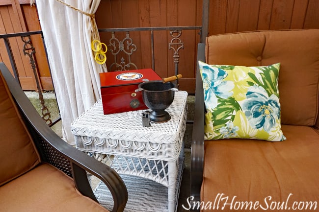 Check out Part 2 of my Patio Refresh Series which includes repairing a wicker table and giving a face lift to some inexpensive plastic side tables. www.smallhomesoul.com