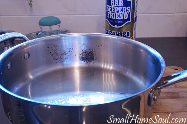 Every kitchen needs bar keepers friend! I will easily tackle cooked-on foods and other hard to clean messes in your kitchen and save on cleanup time. And, it’s the most natural product on the market, win win! ….www.smallhomesoul.com