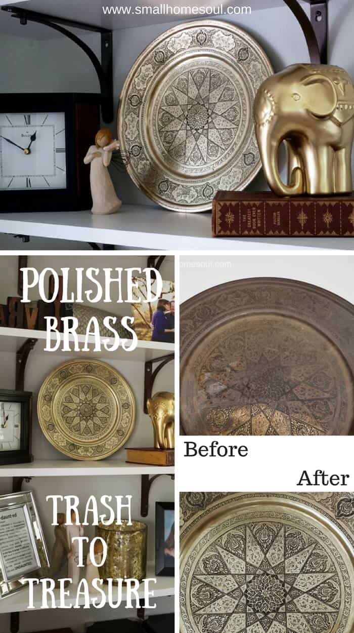 Polished brass from tarnished junk is a quick trash to treasure decor item.