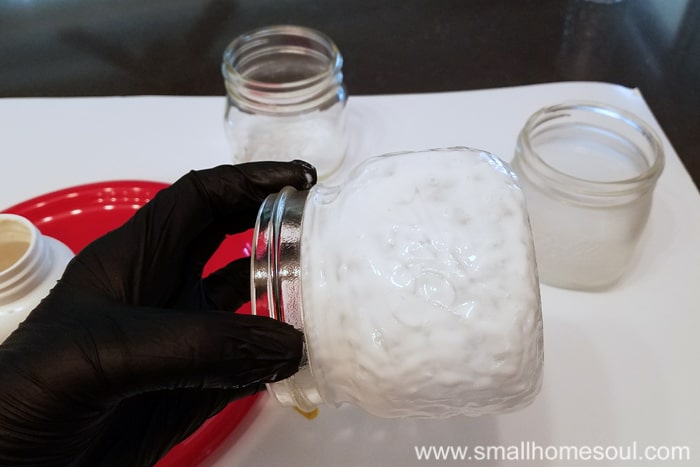 Use etching cream to make a beautiful mason jar bathroom organizer. Beautiful for any bathroom decor or style.